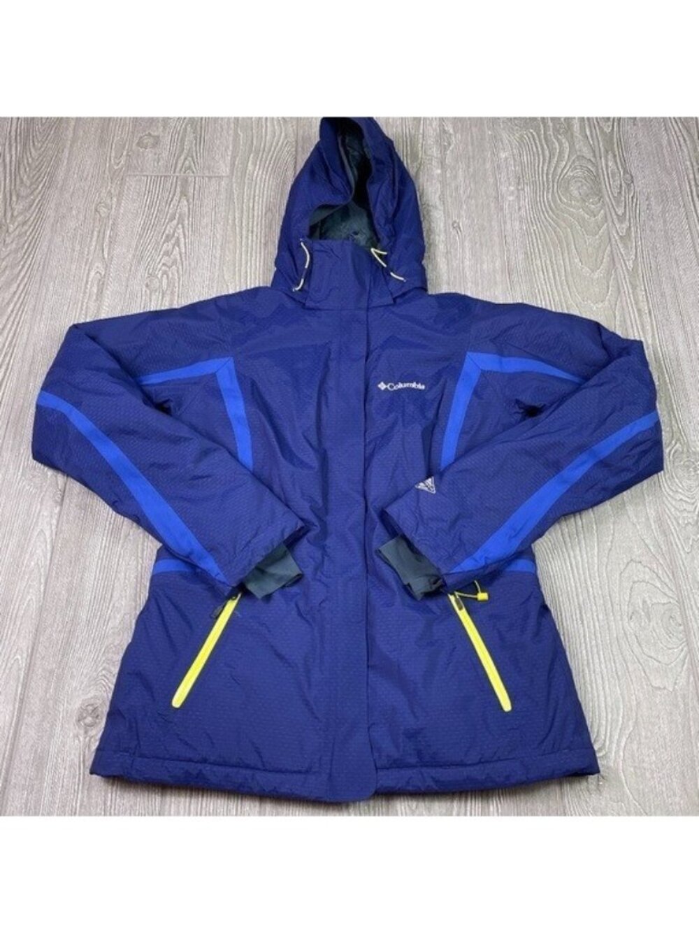 COLUMBIA Omni-Heat Thermal Hooded Jacket Women's size S Purple Blue Zip Up